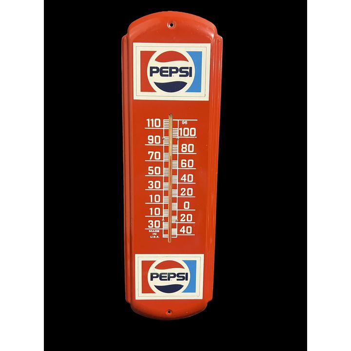Pepsi Cola Soda Tin Metal Thermometer