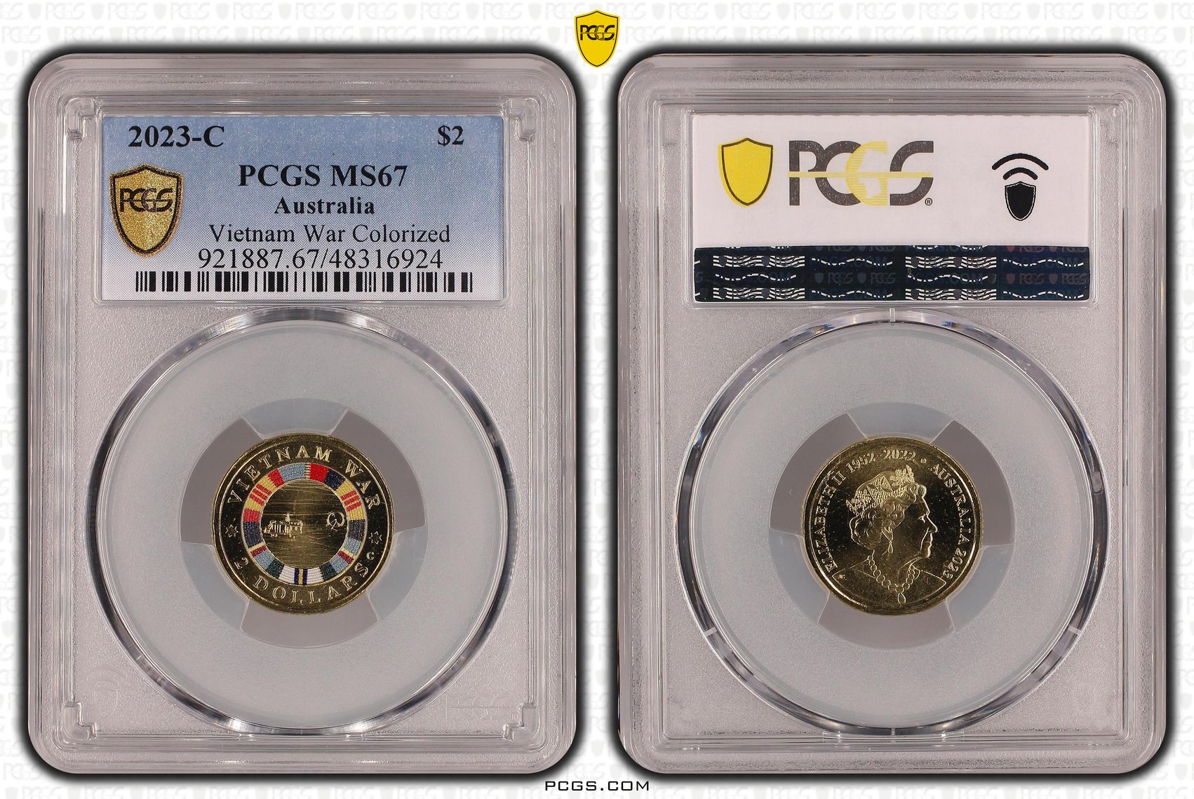 Vietnam War Colourised, Two Dollar, 2023-C, PCGS MS67