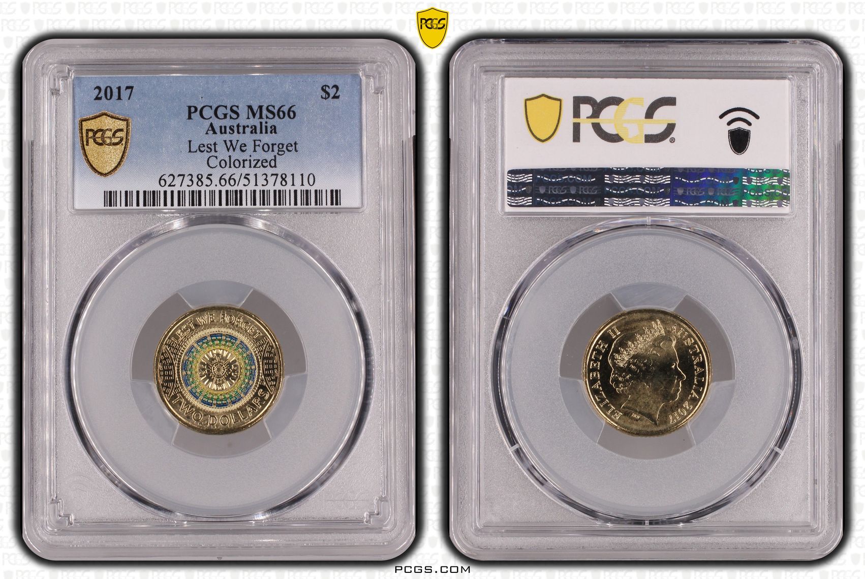 Lest We Forget Colorized, Two Dollar, 2017, PCGS MS66