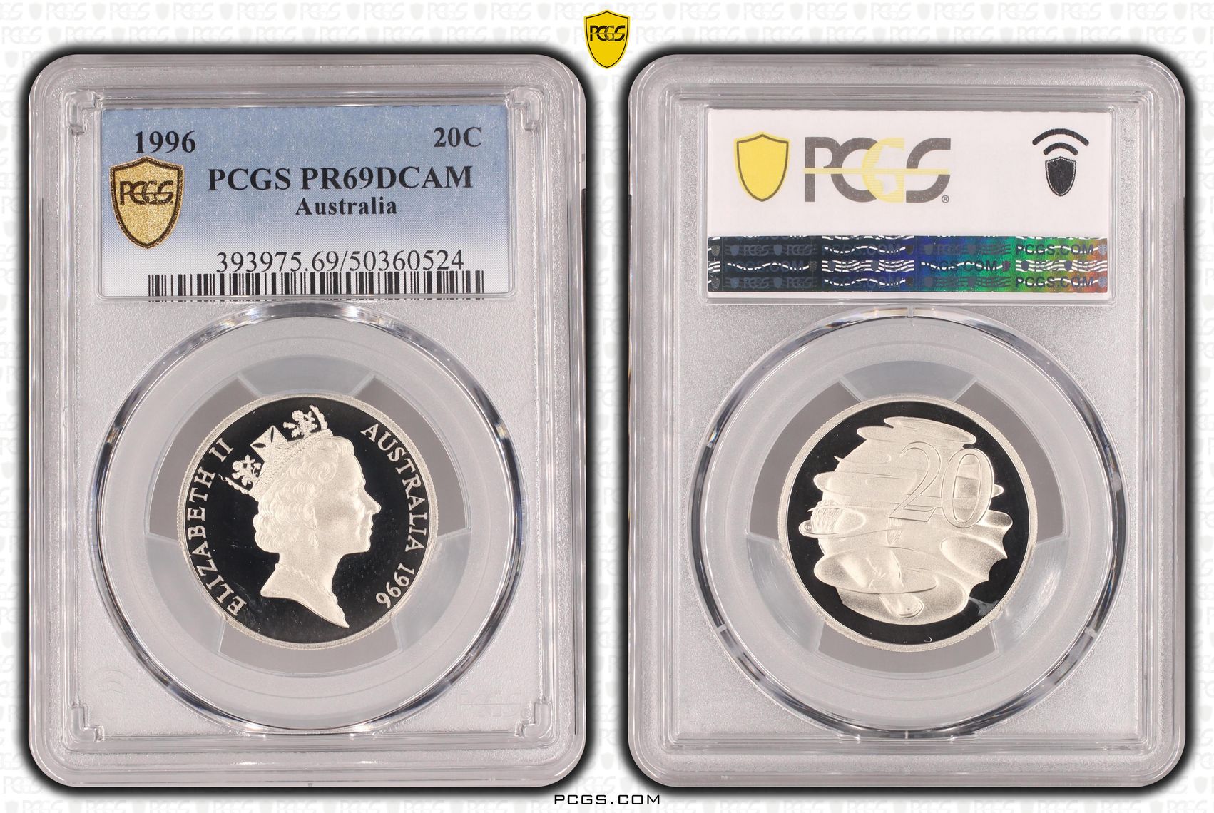 Twenty Cent, 1996, PCGS PR69DCAM