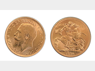1914 GEORGE V LONDON MINT GOLD SOVEREIGN