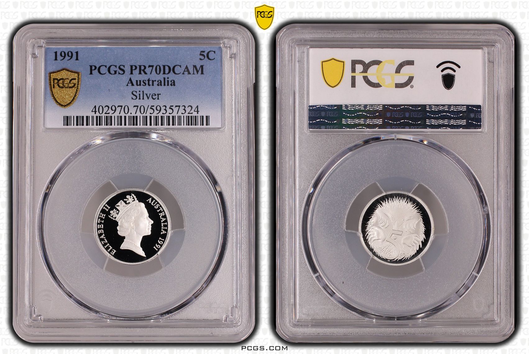 Silver, Five Cents, 1991, PCGS PR70DCAM
