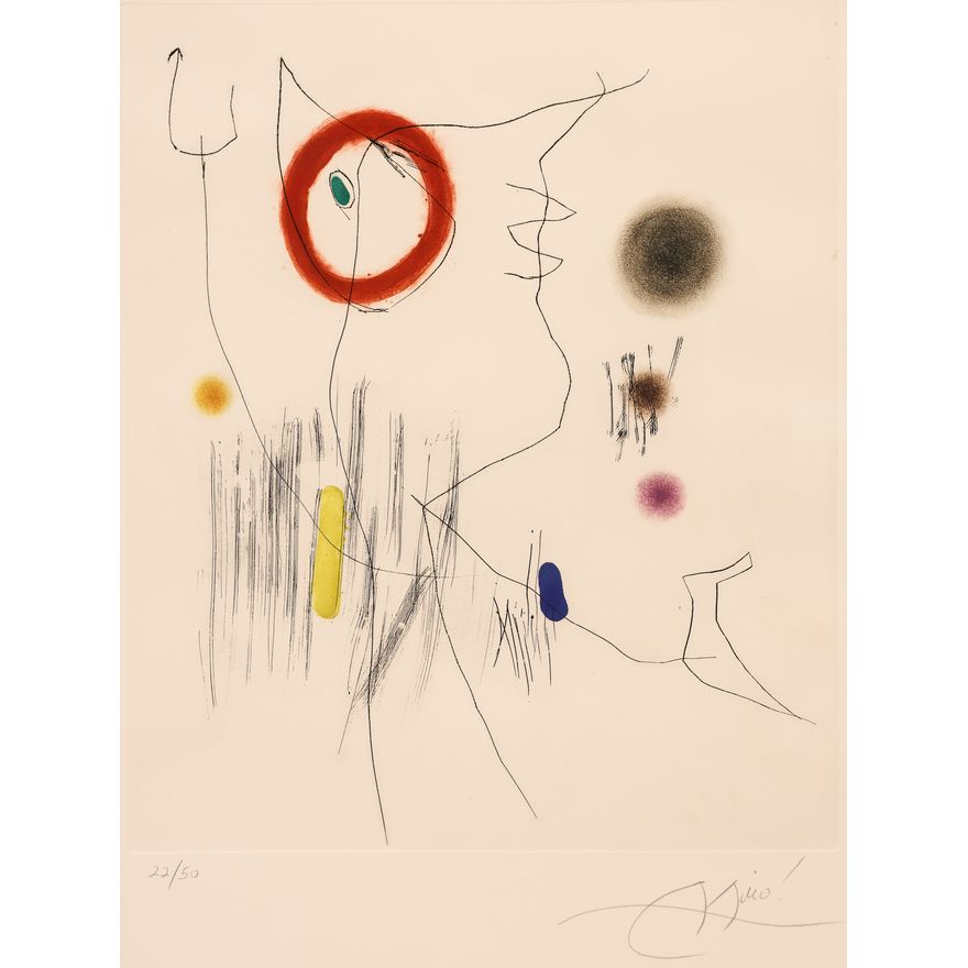 Joan Miro ''Grave sur le Givre III'' 1972 Etching