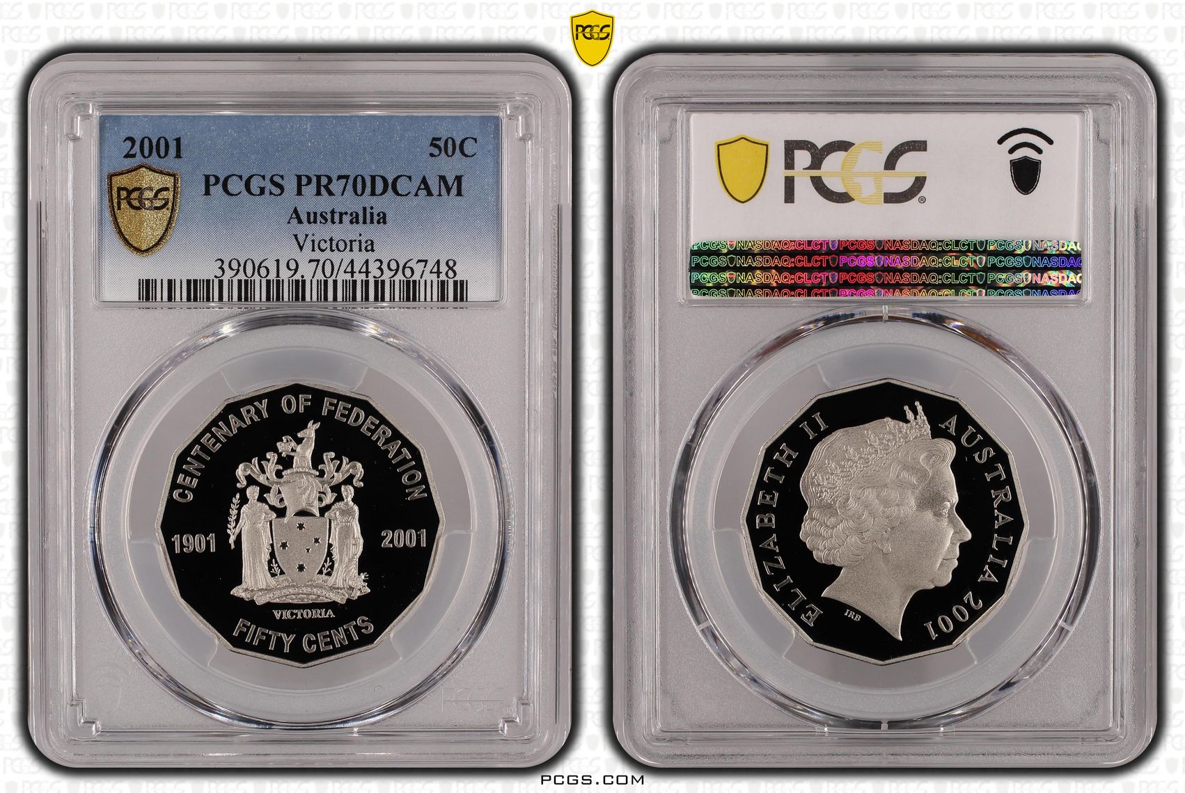 2001 Australia Fifty Cent, 50c Victoria PCGS - PR70DCAM POP 29/0 -748