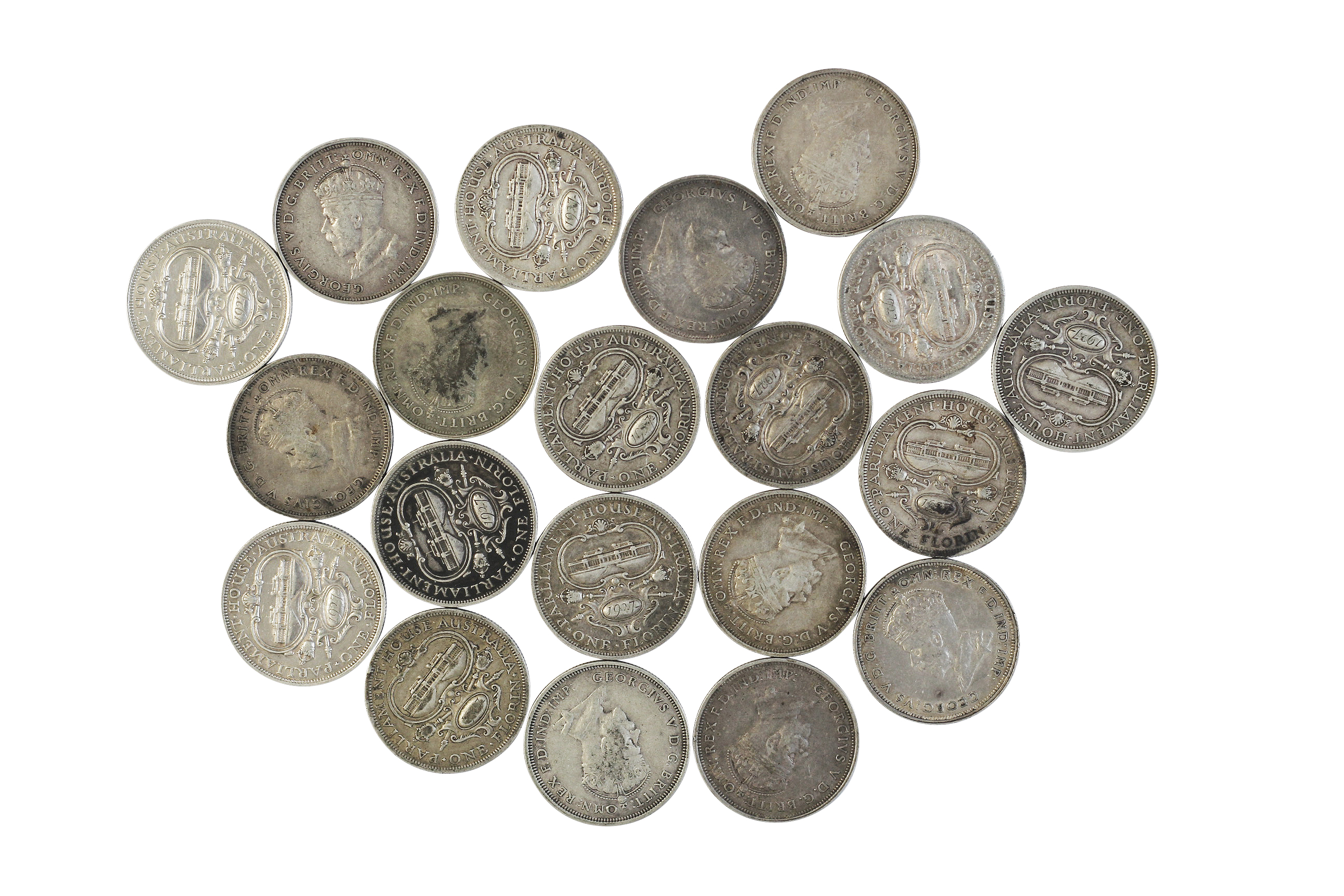Group, Florins, 1927, F-VF