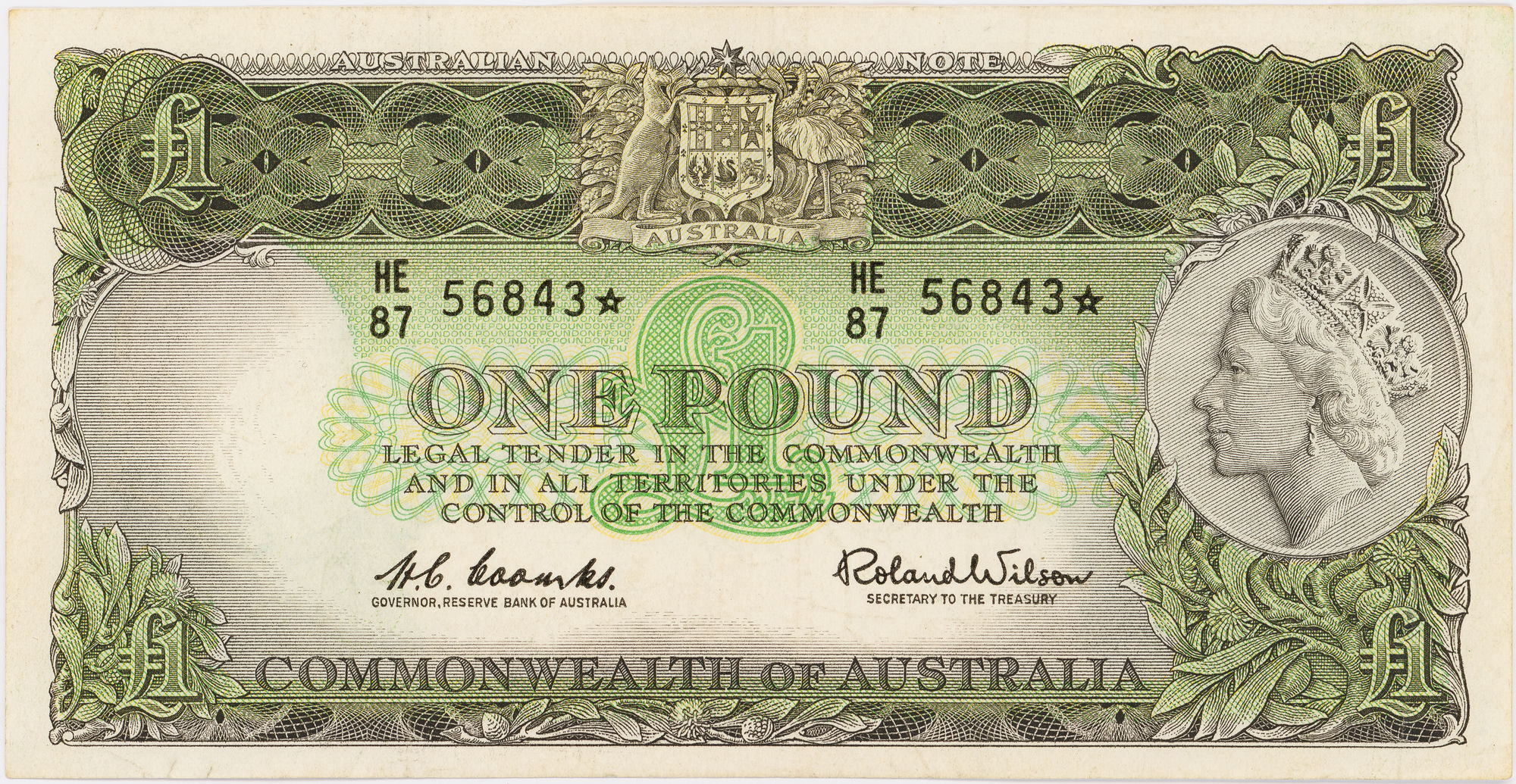 Coombs/Wilson, One Pound, 1961, aVF