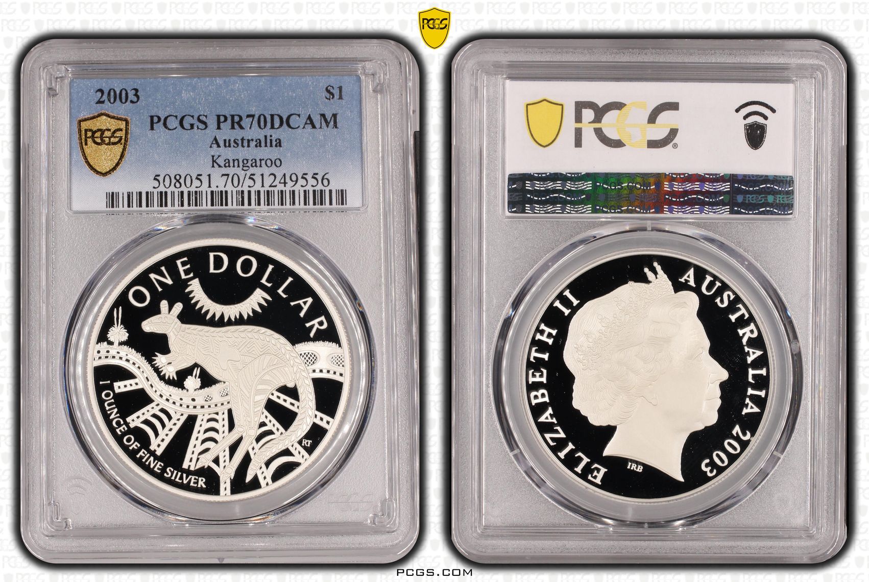 Kangaroo POP 19/0, One Dollar, 2003, PCGS PR70DCAM