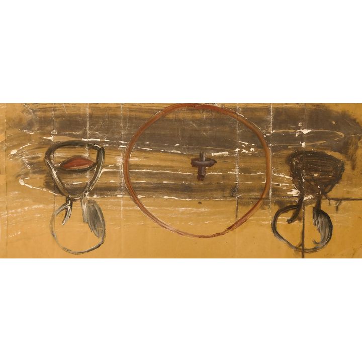 Jay Steensma ''Chalices'' 1992 Oil on Paper Bag