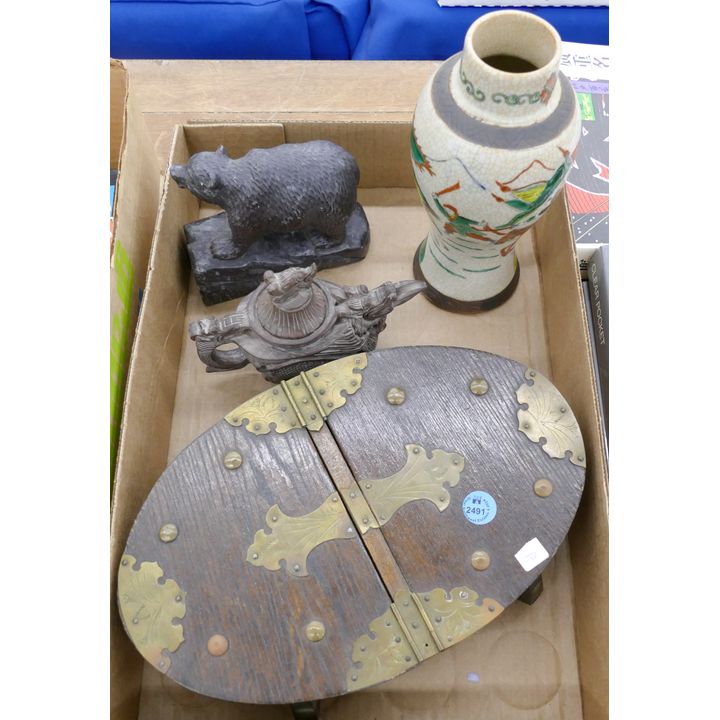 Box Carved Dragon Tea Pot Etc.