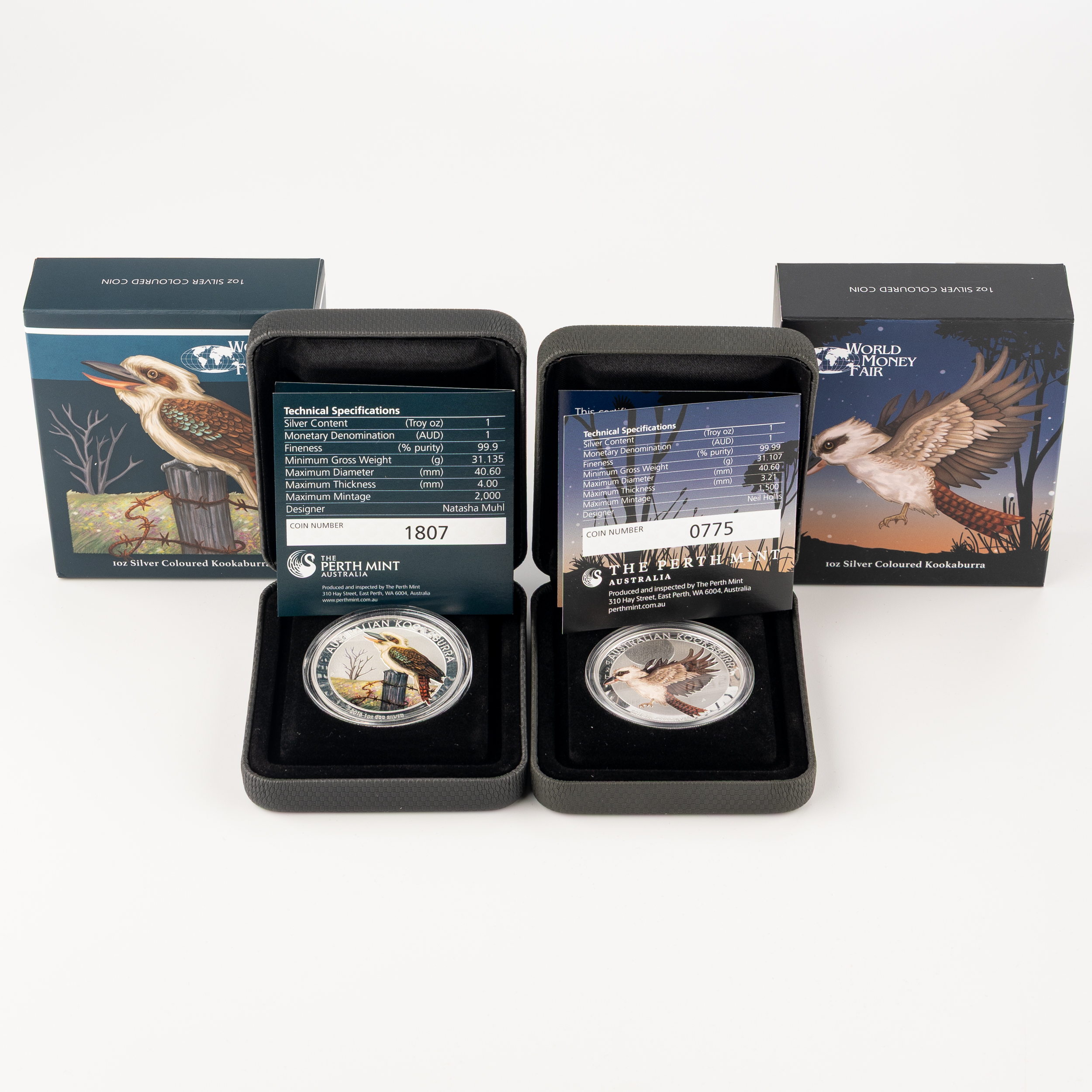 Elizabeth II, Perth Mint - Silver Coloured Kookaburra, One Dollar, 2016 - 2018, FDC