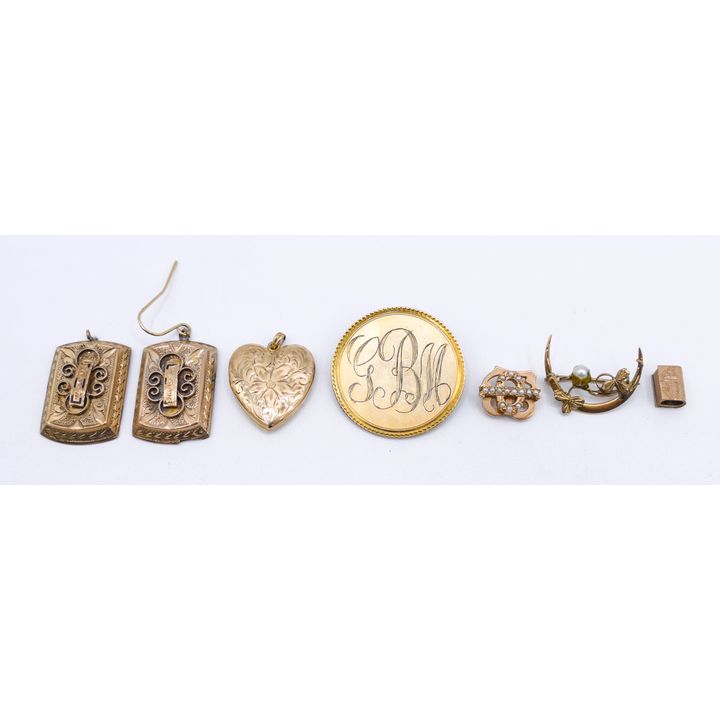 Box Victorian 10k & Gold Filled Misc. Jewelry - 17.2 Grams TW