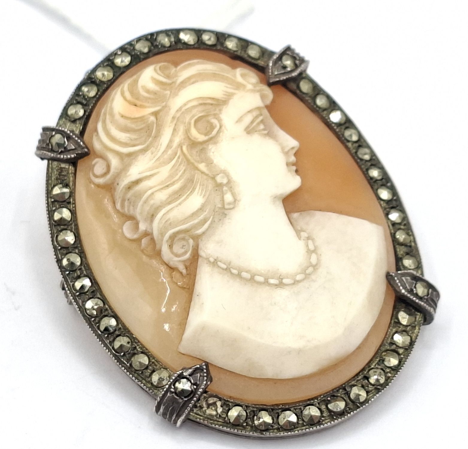 1020 · 800 SILVER CAMEO BROOCH PENDANT