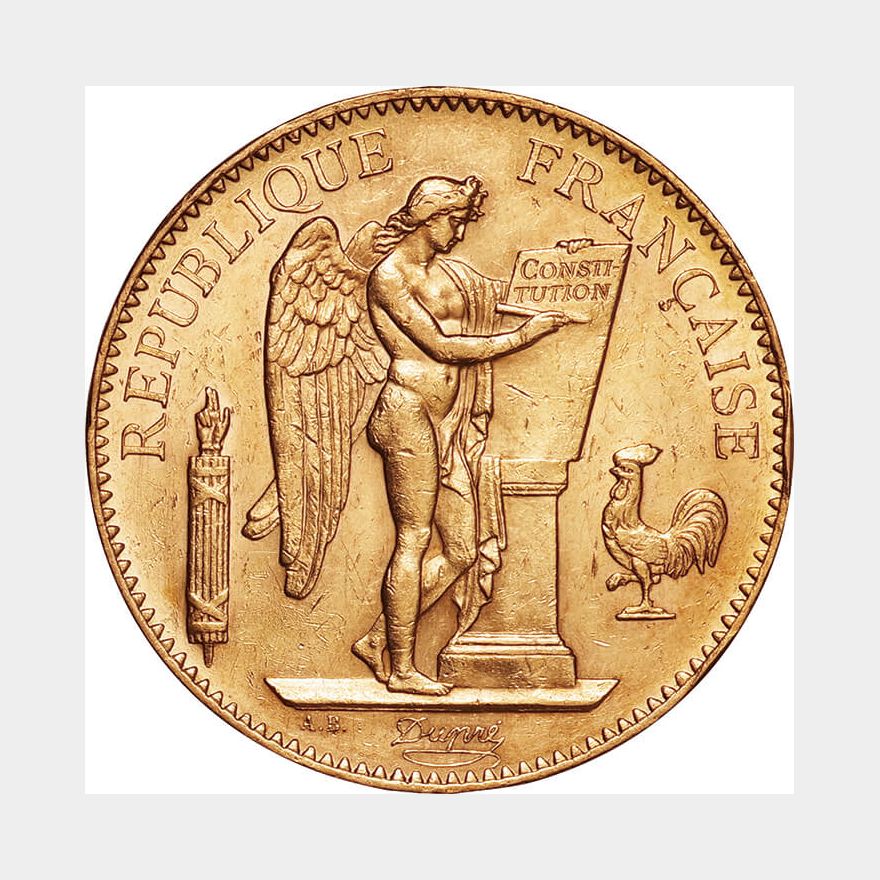 フランス-France. 1906. gold. 100. Franc. 極美/未. AU フランス-France. 1906. gold. 100. Franc. 極美/未. AU