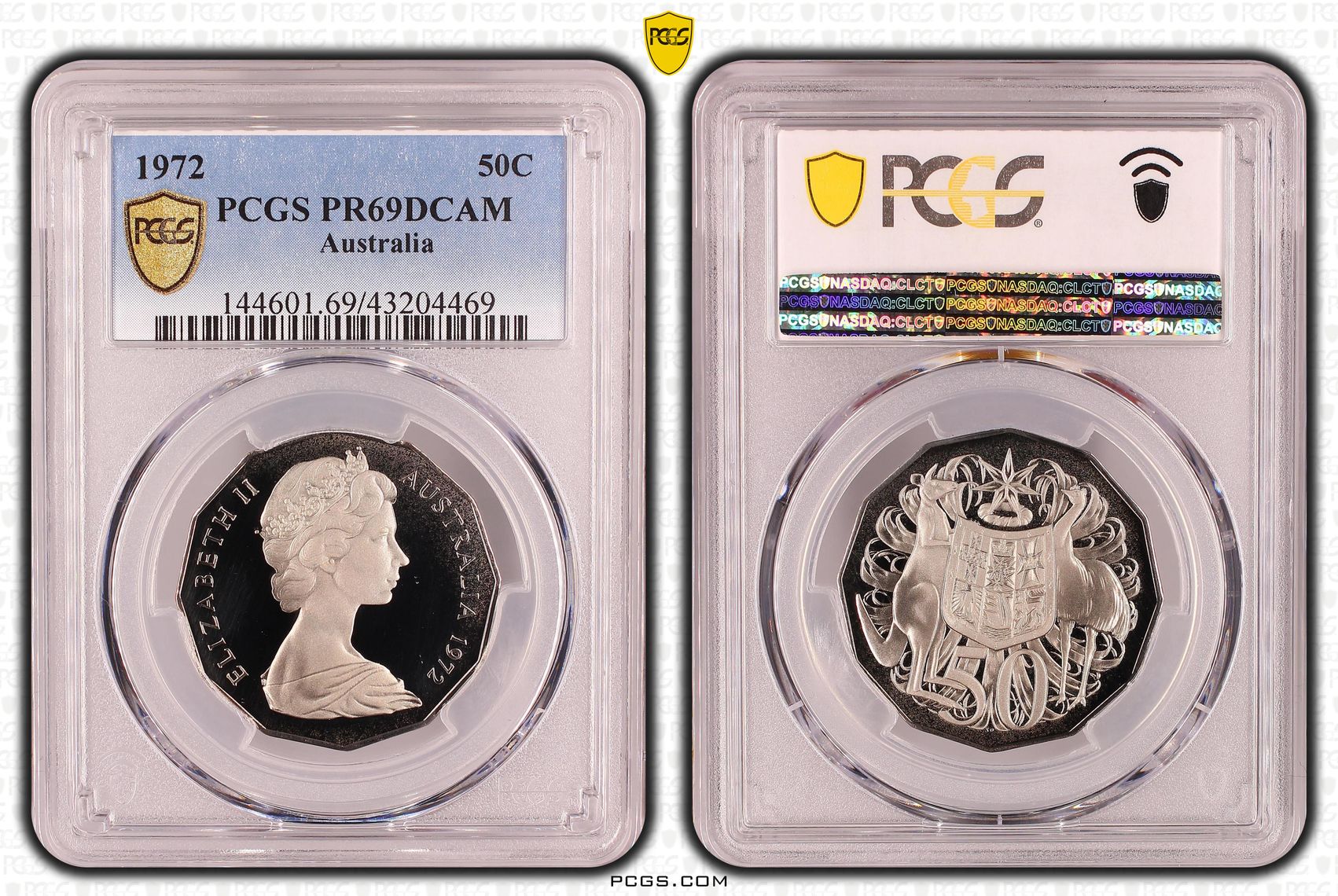 1972 Australia Fifty Cent, 50c PCGS - PR69DCAM -469