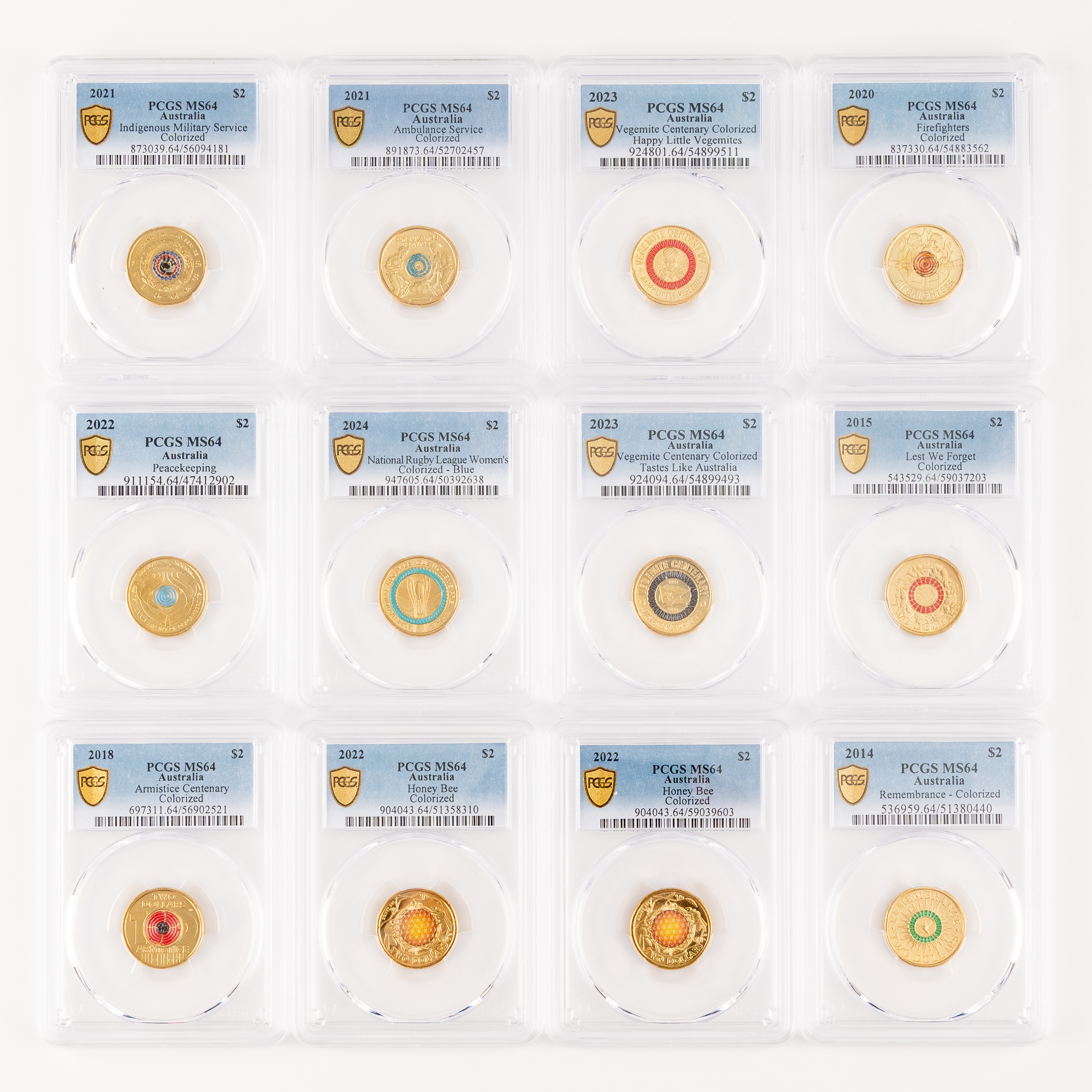 Various Commemorative, Two Dollars, 2014 - 2024, PCGS MS64