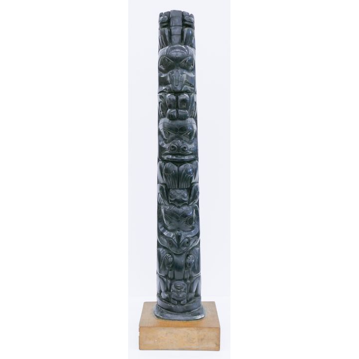 Antique Haida Northwest Coast Argillite Totem Pole