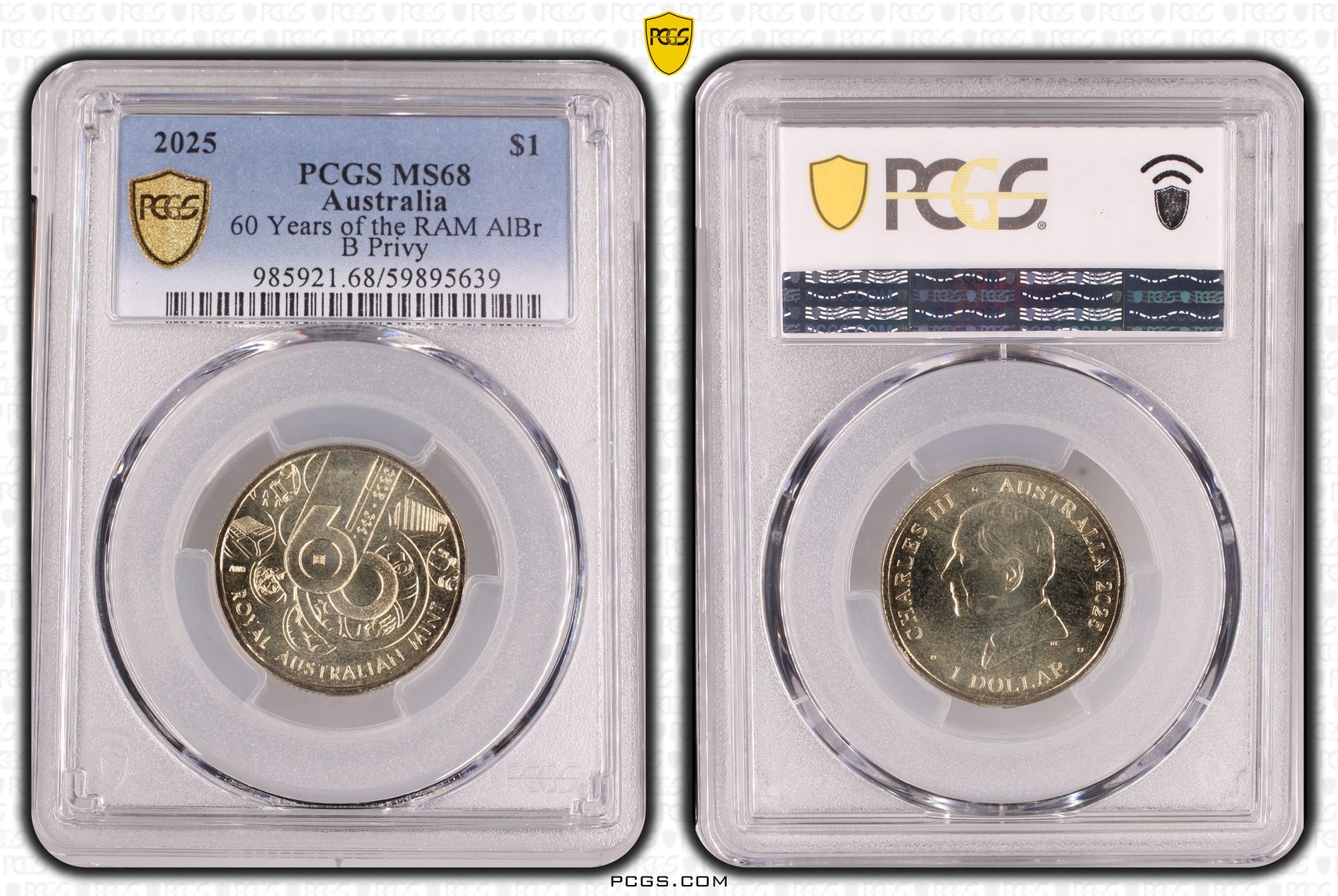 328 · 60 Years of the RAM AlBr Privy, One Dollar, 2025-B,  MS68