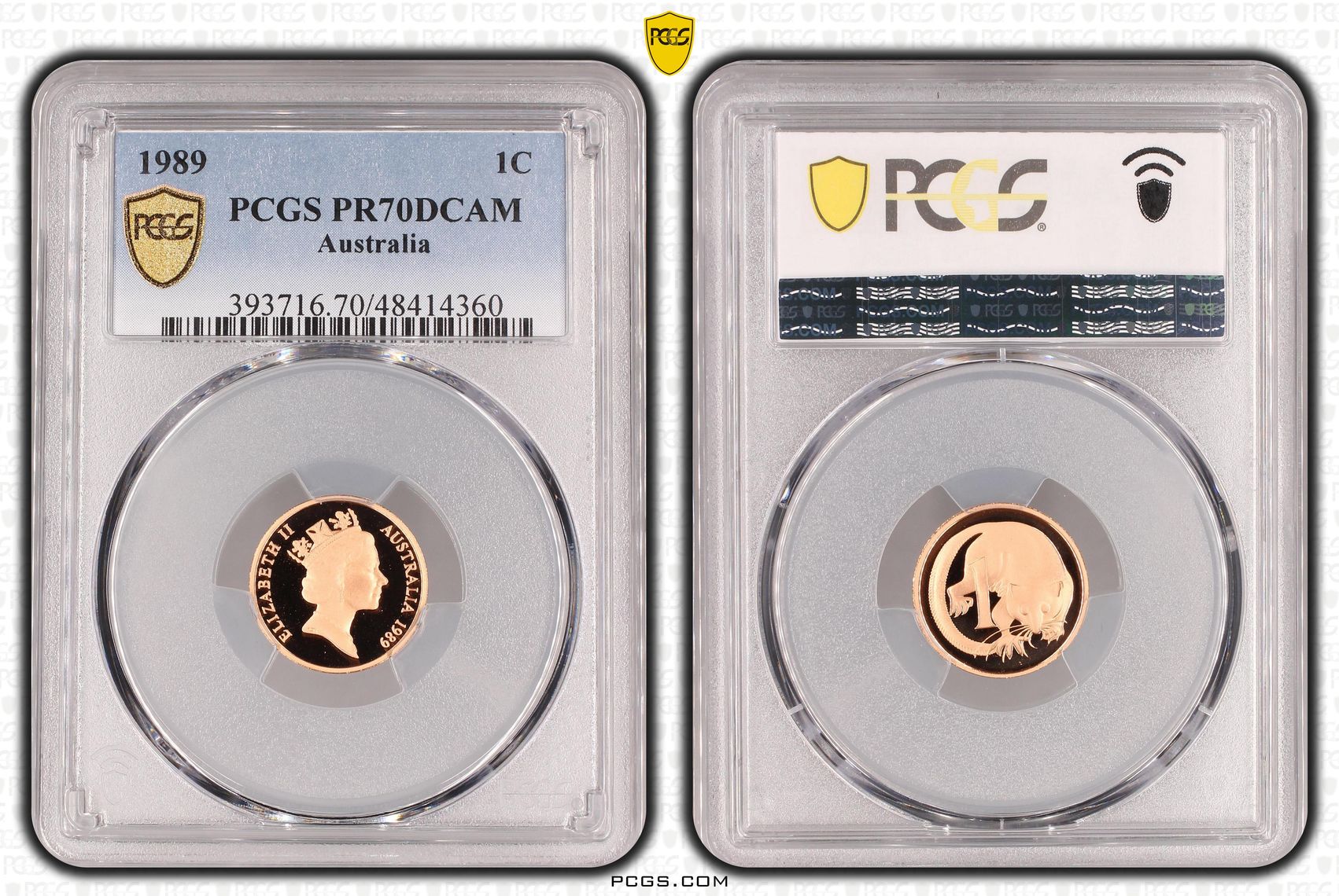 Elizabeth II, One Cent, 1989, PCGS PR70DCAM