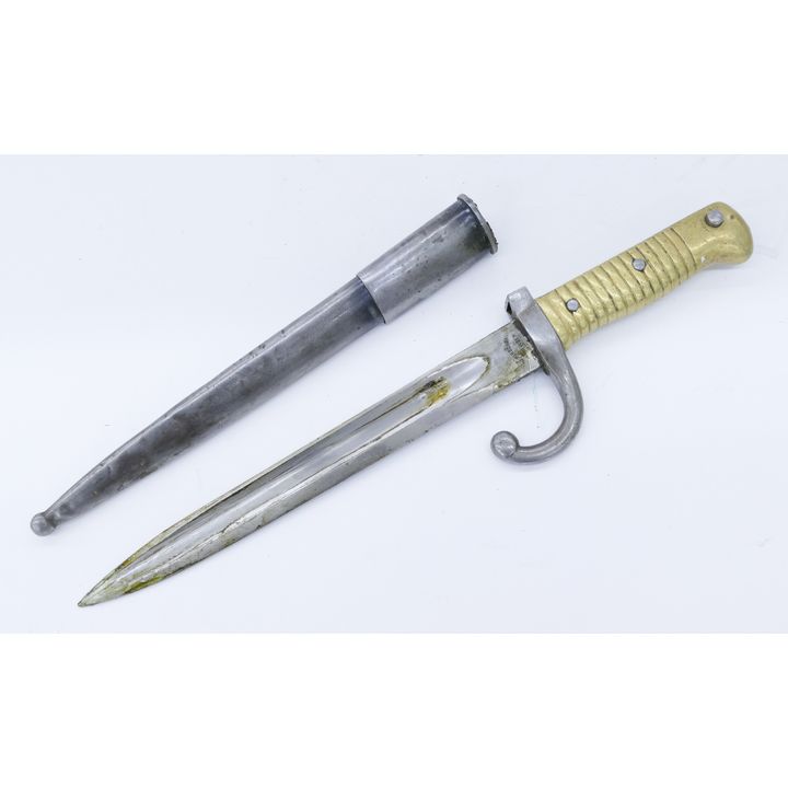 Kirschbaum Solingen German Brass Handled Bayonet with Matching Numbers Sheath- B4496 - 15''