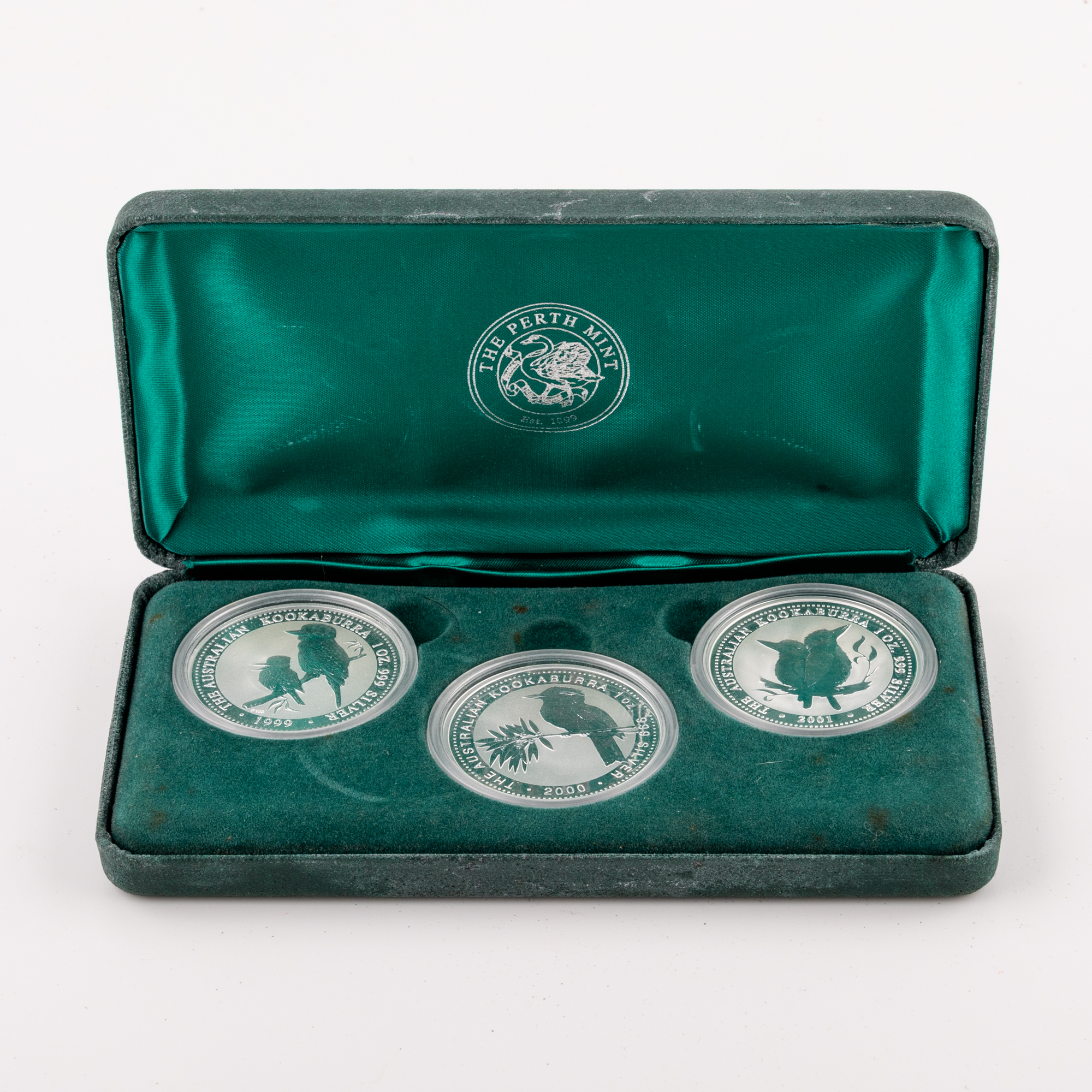 Elizabeth II, Kookaburra 1oz Coin Set, One Dollar, 1999 - 2001, UNC