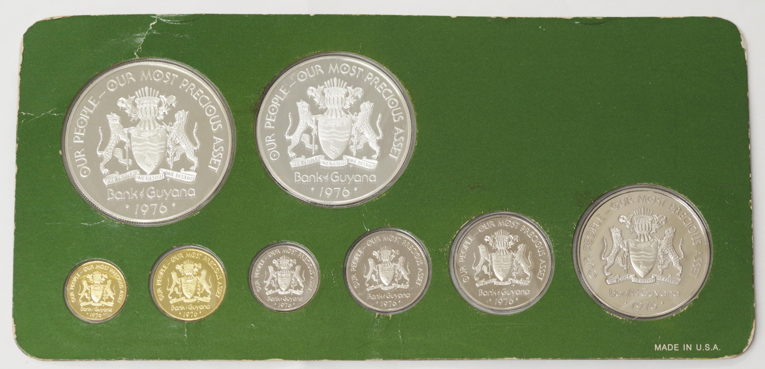 ガイアナ-Guyana. 銀貨他通常8種プルーフセット 1976年 KMPS2 | Taisei Auction