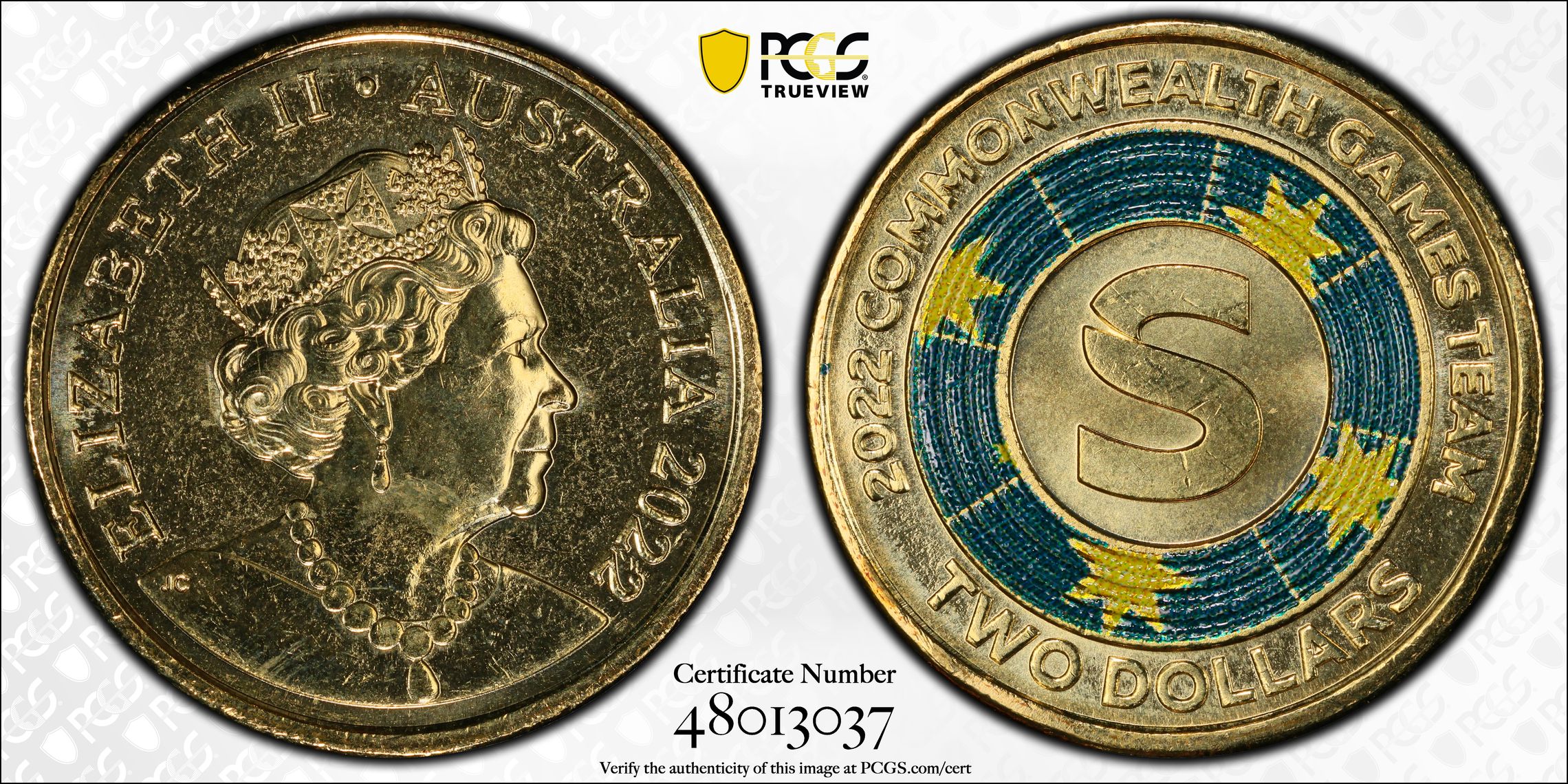 Elizabeth II, Commonwealth Games - S , Two Dollar, 2022, PCGS MS67