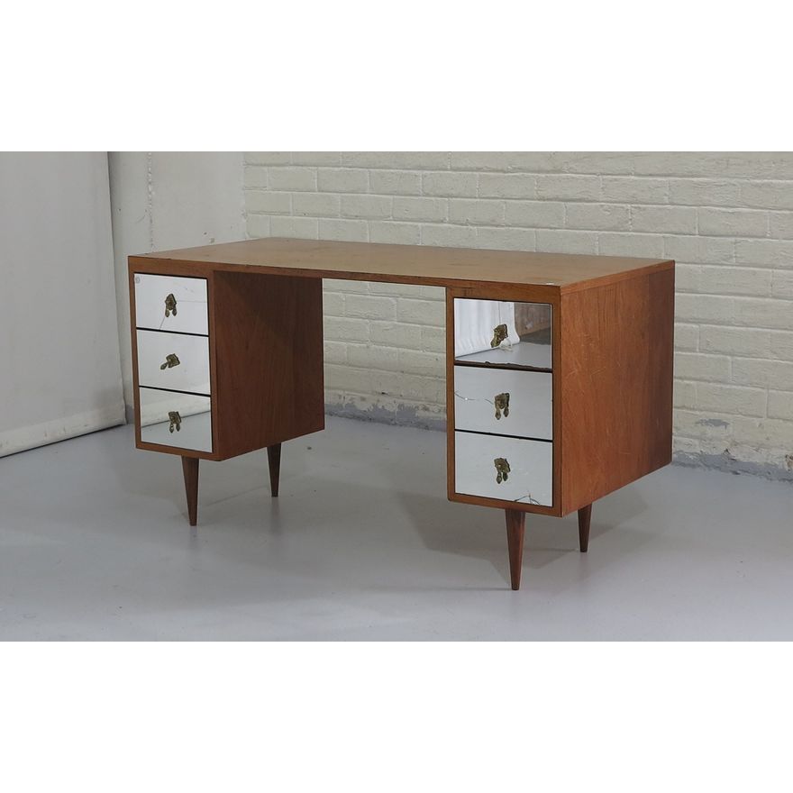 MIRRORED SIX-DRAWER DESK