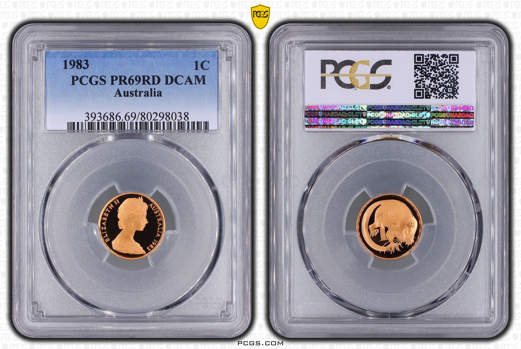Elizabeth II, One Cent, 1983, PCGS PR69DCAM