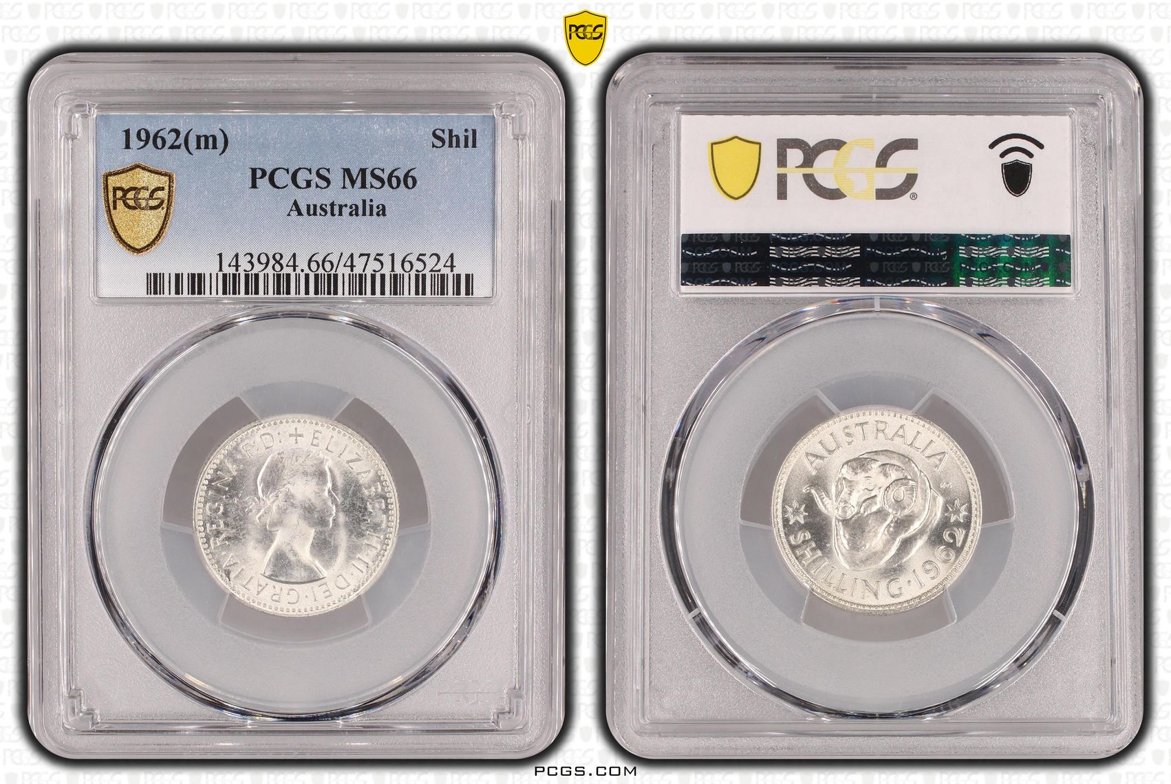 Elizabeth II, Shilling, 1962(m), PCGS MS66