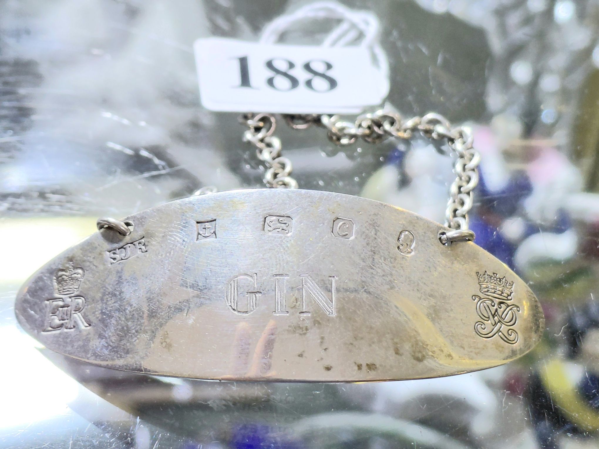 188 · STERLING SILVER GIN LABEL