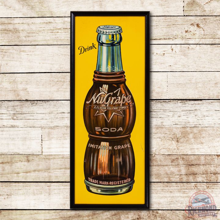 Drink NuGrape Embossed Metal Vertical Sign TAC 8.75