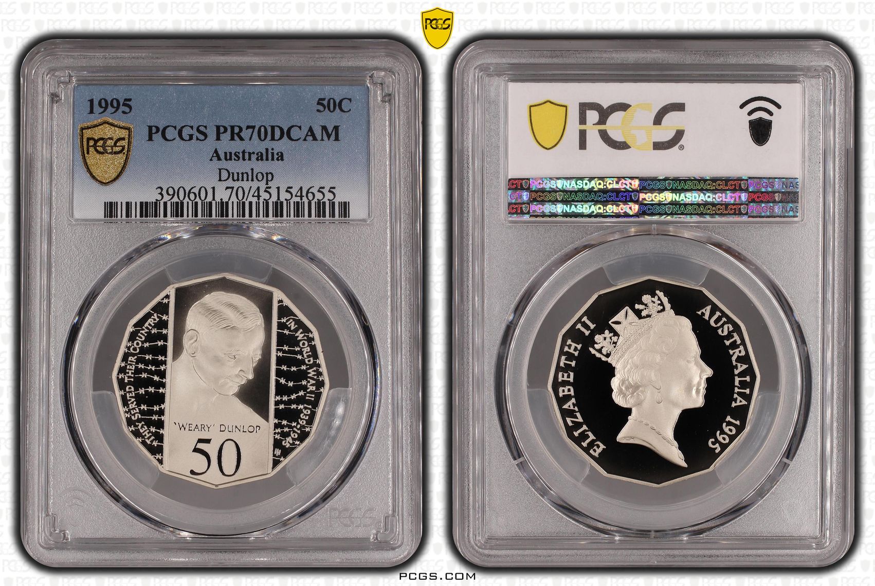 Dunlop, Fifty Cent, 1995, PCGS PR70DCAM