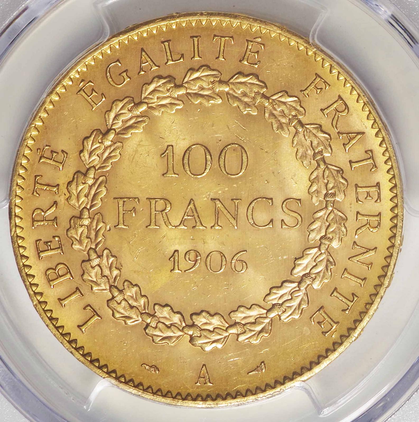 フランス-France. PCGS MS63 Mint Error. 未使用－. エンゼル図 100