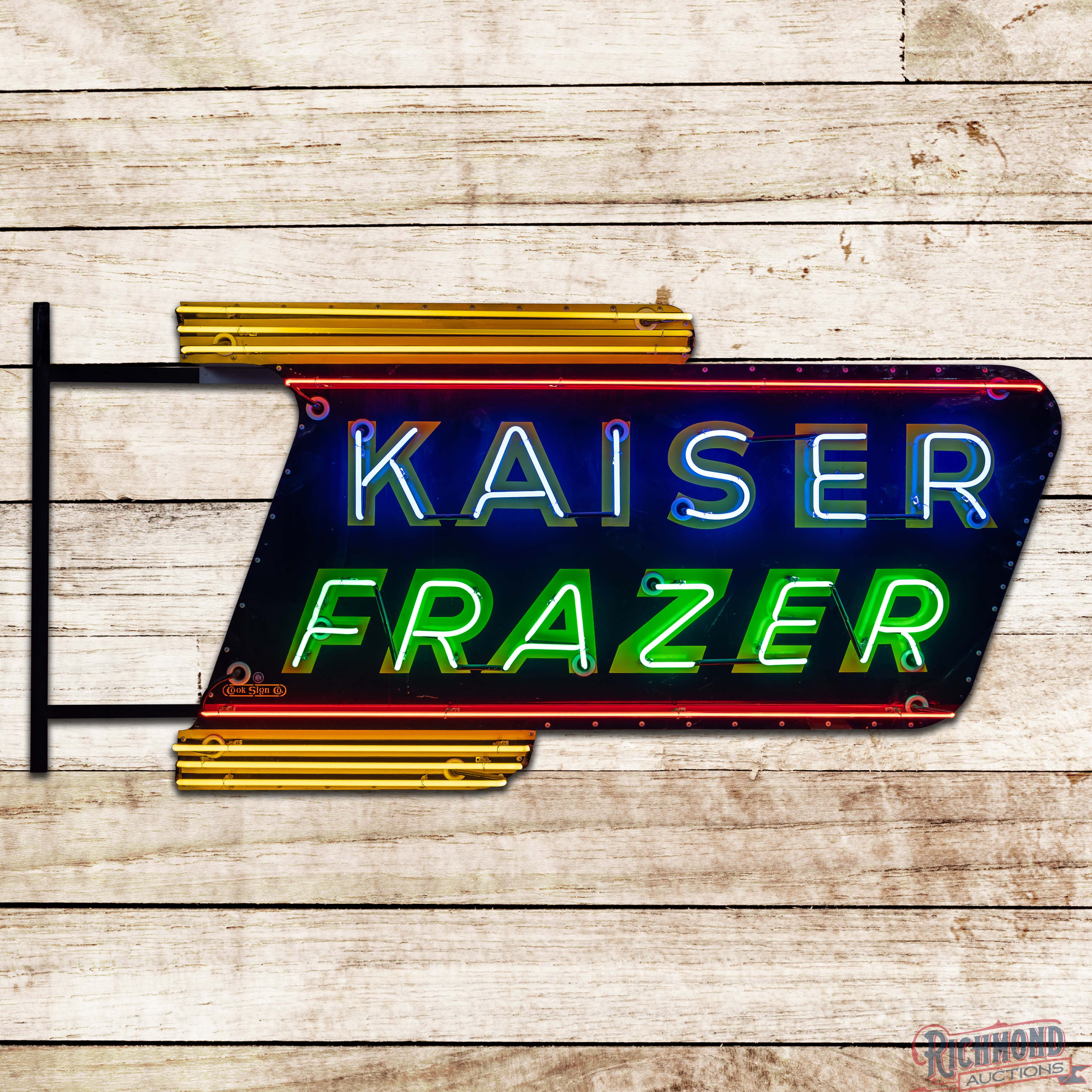 Kaiser Frazer 6' Die Cut Double Sided Porcelain Factory Neon Sign ...