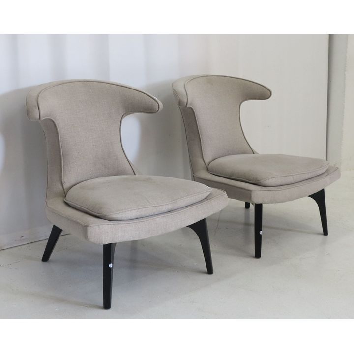 PAIR OF UPHOLSTERED ARMCHAIRS