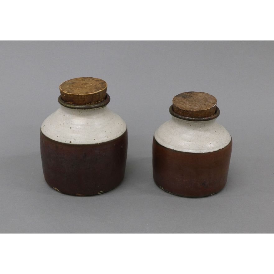 Len Castle - Two matching jars with cork lids