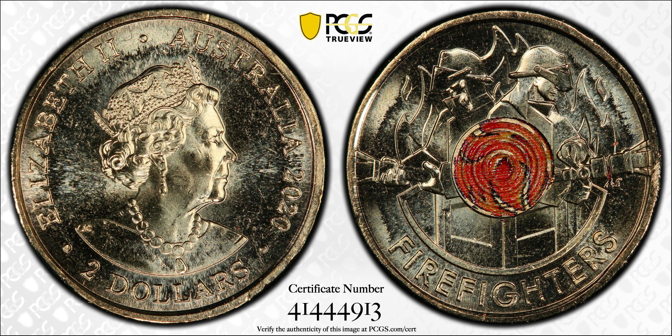 Firefighters Colorized, Two Dollar, 2020, PCGS MS66