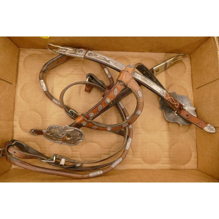 Box Silver Accented Horse Briddle Parts