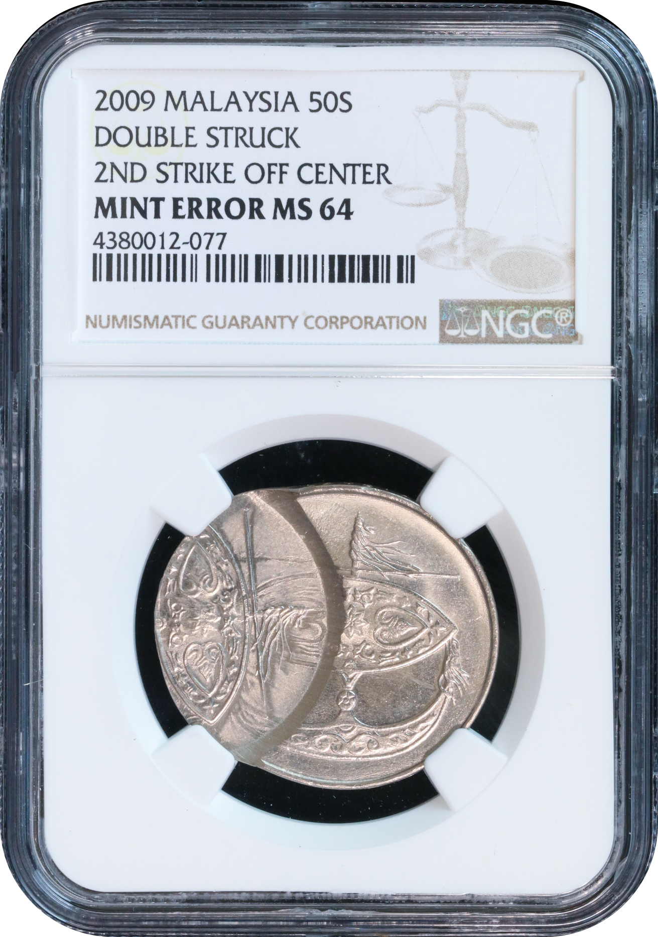 Malaysia 2009 50 Sen Mint Error Double Struck 2nd Strike Off Center NGC  MS64 | Monetarium Singapore Private Limited