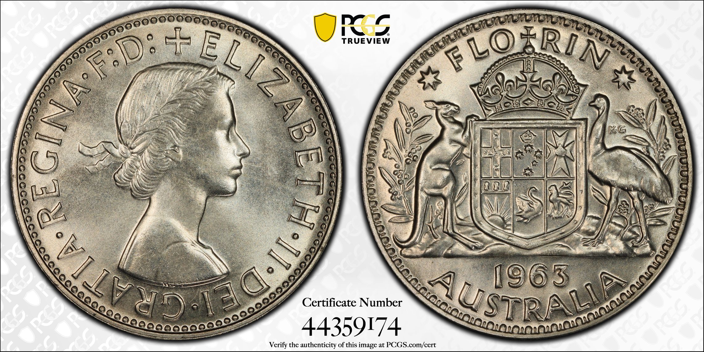 1963(m) Australia Florin Silver PCGS - PR66 -174