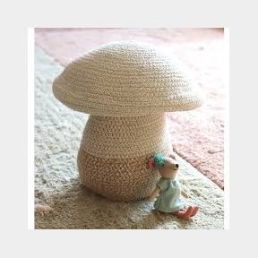 Kids novelty basket Green And White mushroom Top |