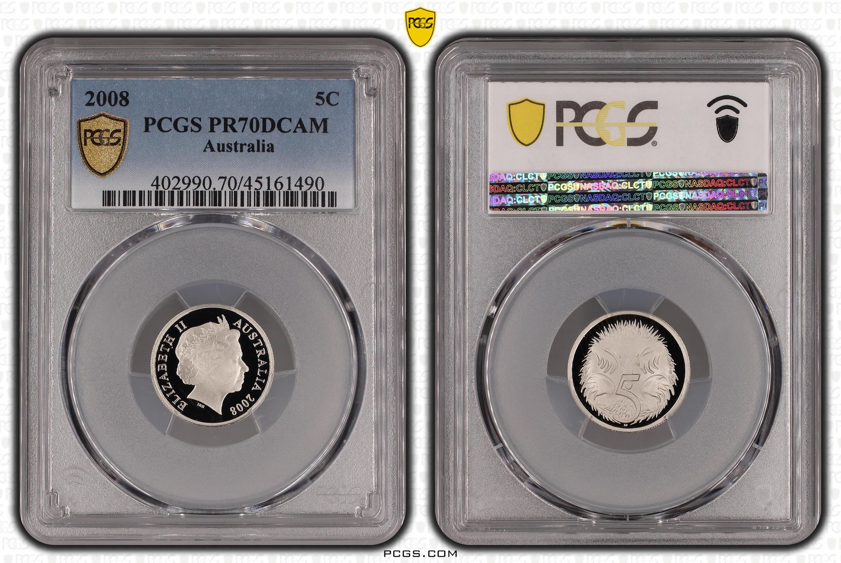 Elizabeth II, Five Cent, 2008, PCGS PR 70DCAM