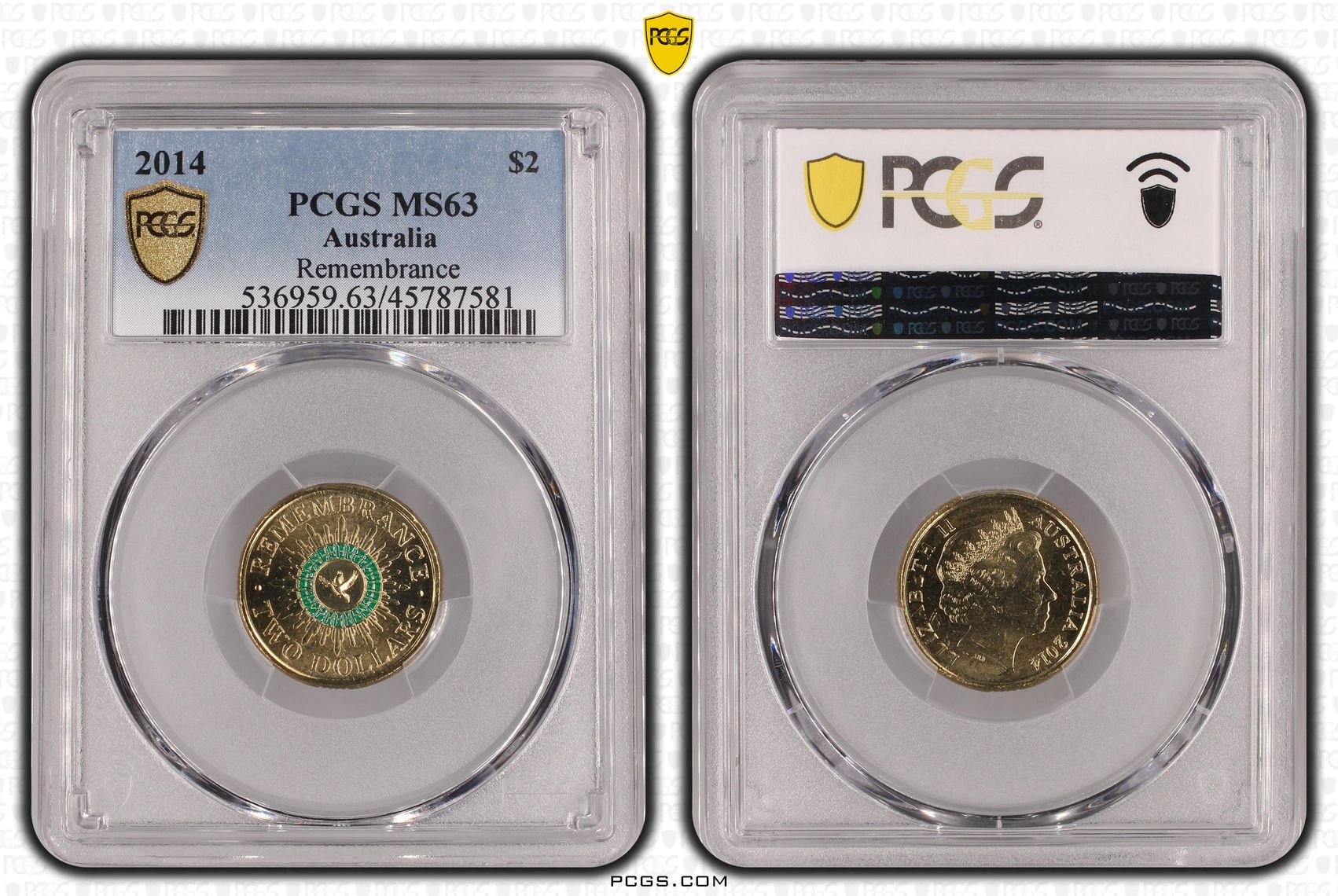 Elizabeth II, Remembrance, Two Dollar, 2014, PCGS MS63