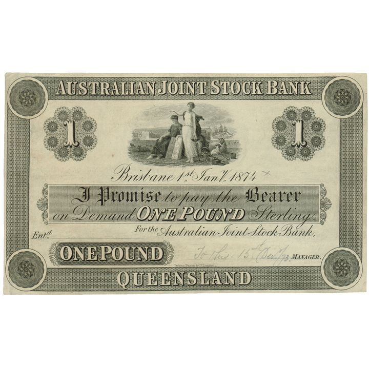 1874 Australian Joint Stock Bank  1