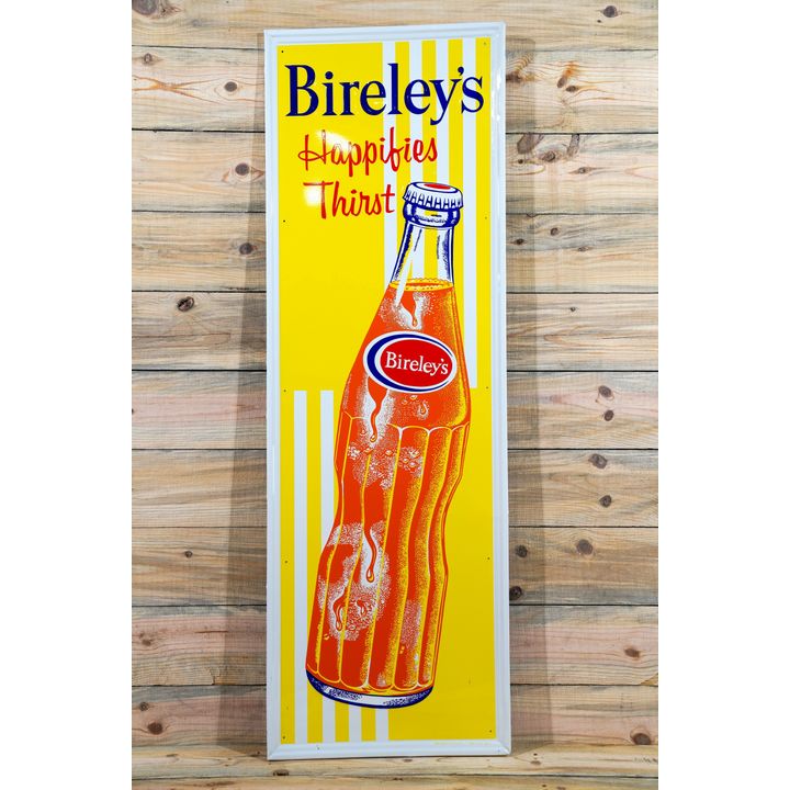 Bireley's Happifies Thirst Single Sided Tin Embossed Vertical Metal Sign TAC 9.25