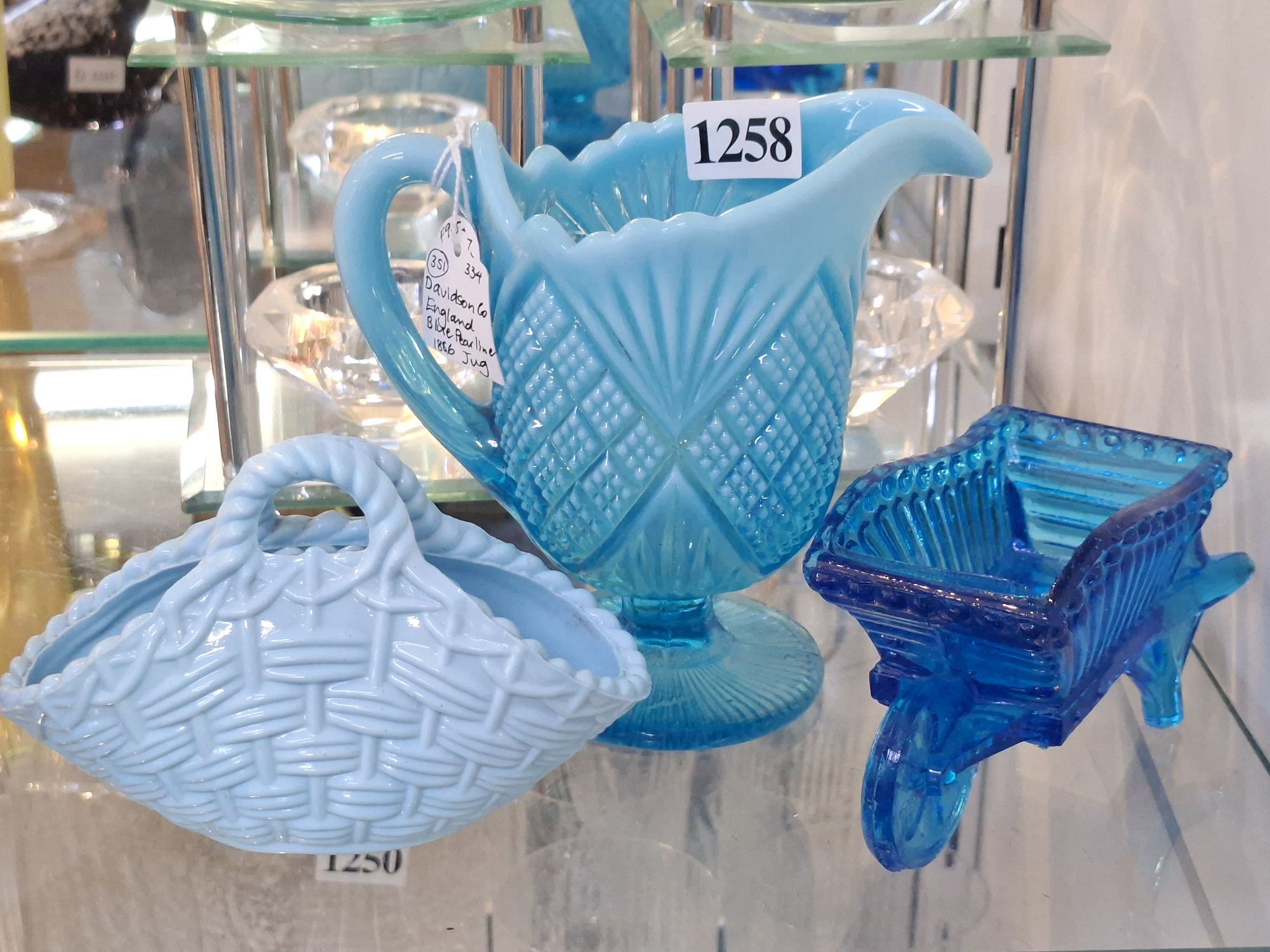 Three Pieces Of Press Moulded Glass