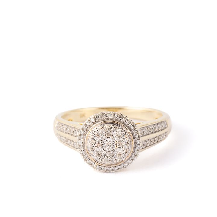 Diamond Cluster 9ct Gold Ring