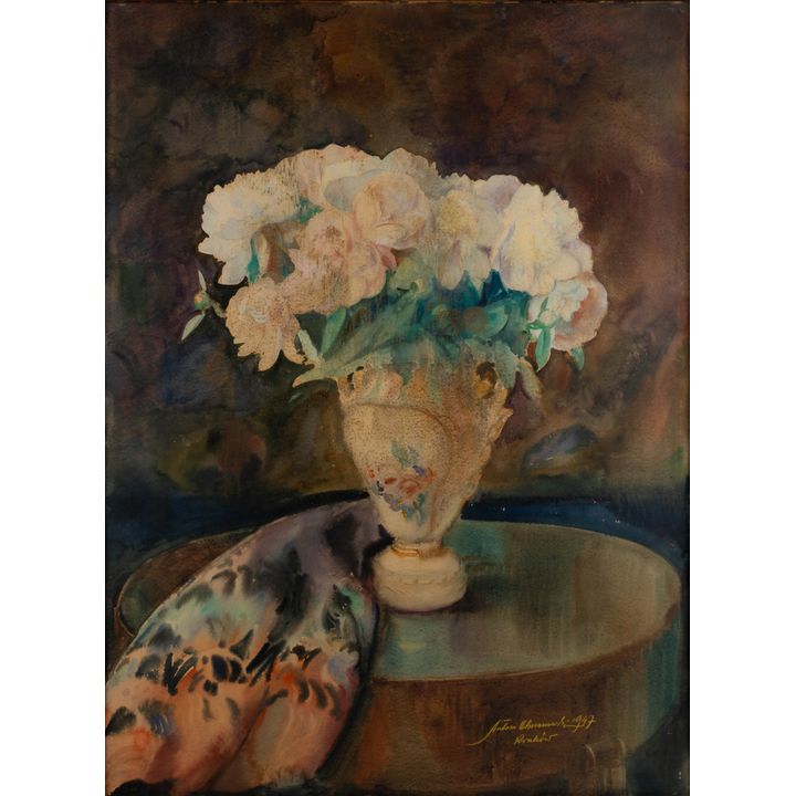 Antoni Chrzanowski | Piwonie w wazonie, 1947 r.