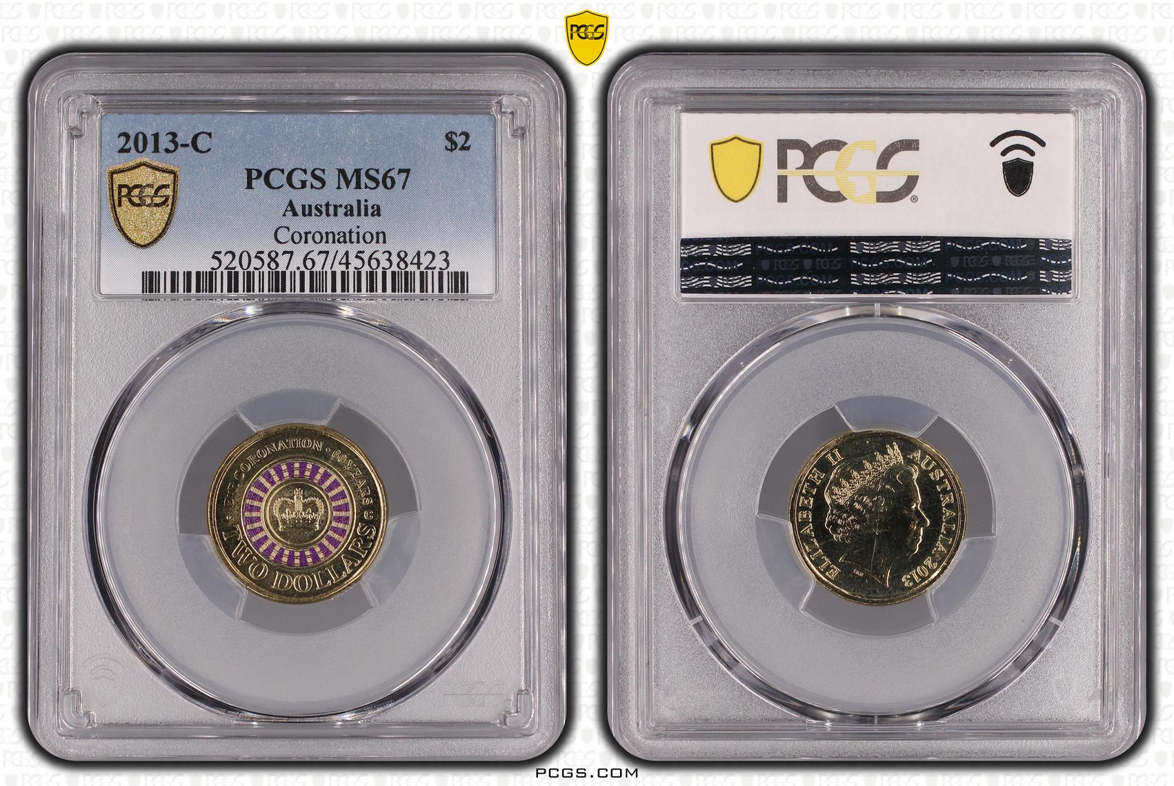 Coronation Colorized, Two Dollar, 2013-C, PCGS MS67