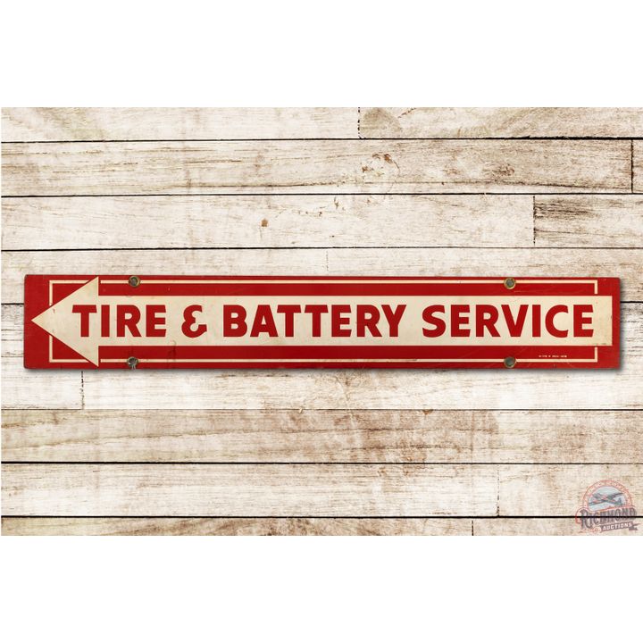 Firestone Tire & Battery Service Double Sided Tin Sign